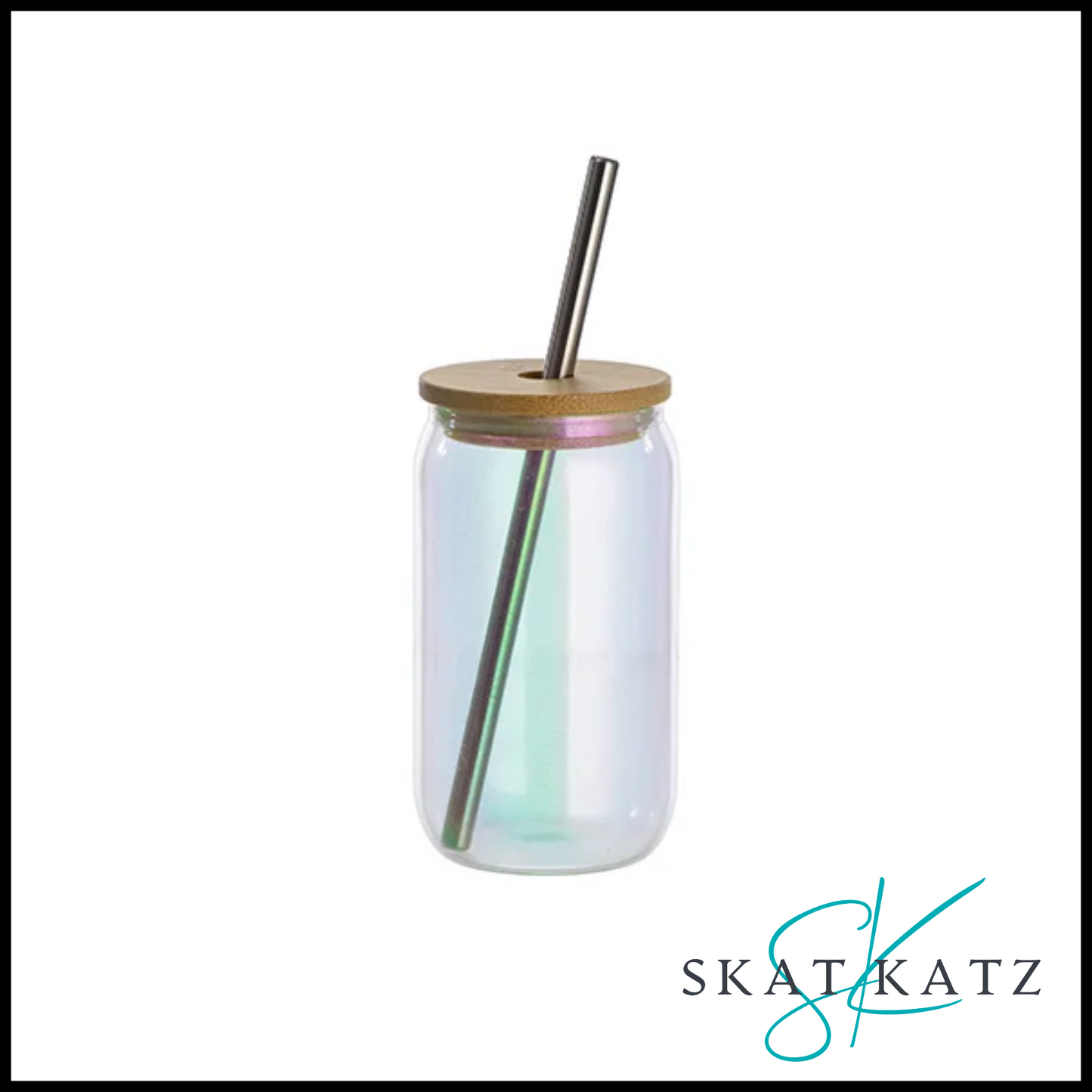 Sublimation Libbey Glass Tumbler - Clear Iridescent Light Blue