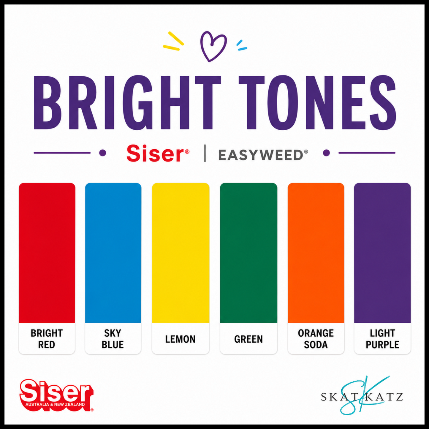 Siser Curated Colour Palette - Bright Tones