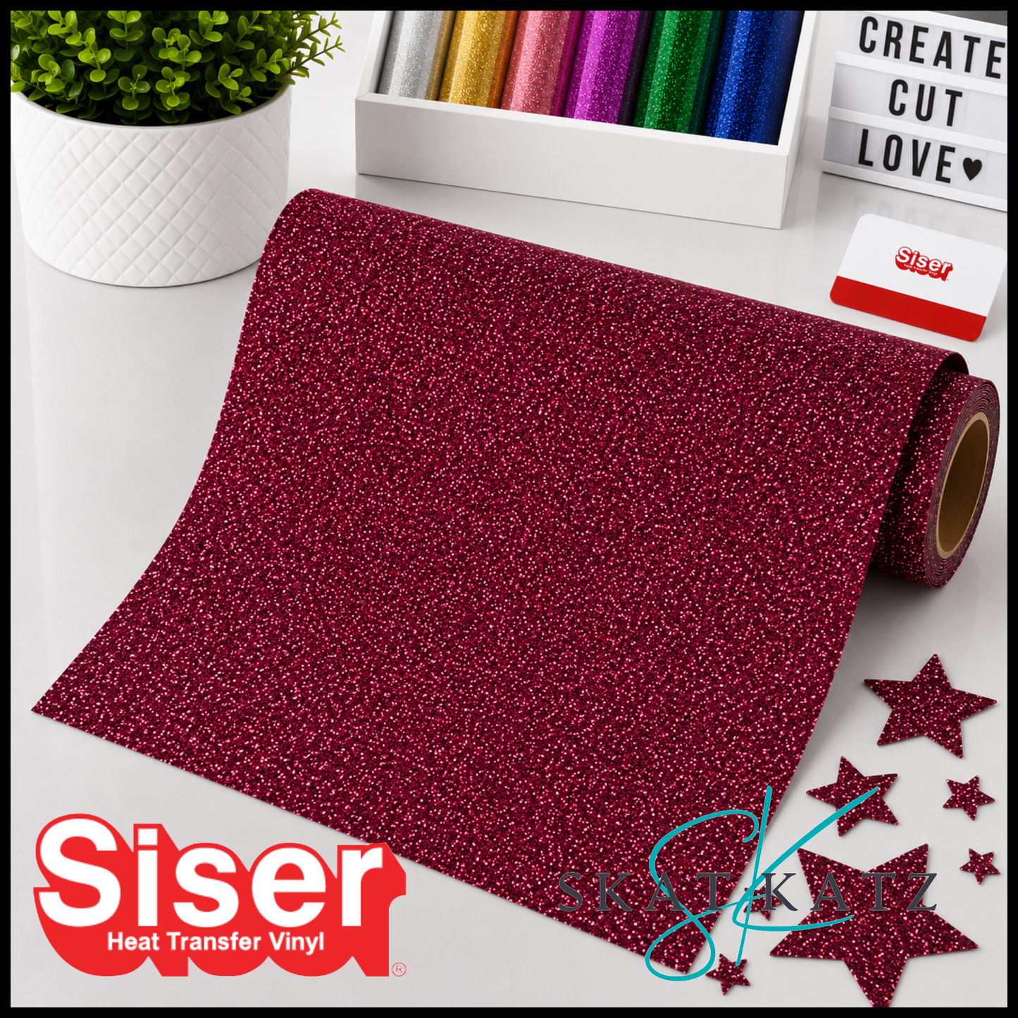 SISER® GLITTER Heat Transfer Vinyl - BURGUNDY