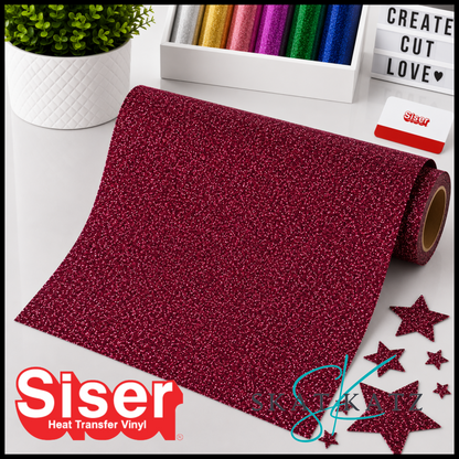 SISER® GLITTER Heat Transfer Vinyl - BURGUNDY