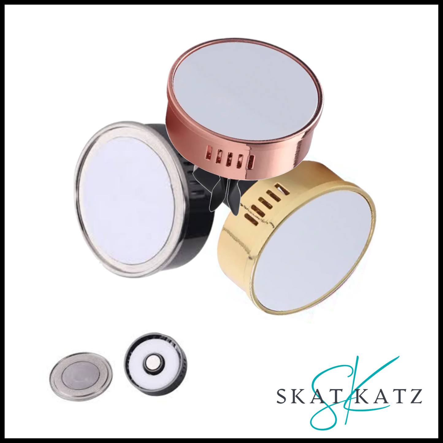 Sublimation Car/Vent Air Freshener with fragrance insert - Black / Gold /Rose Gold