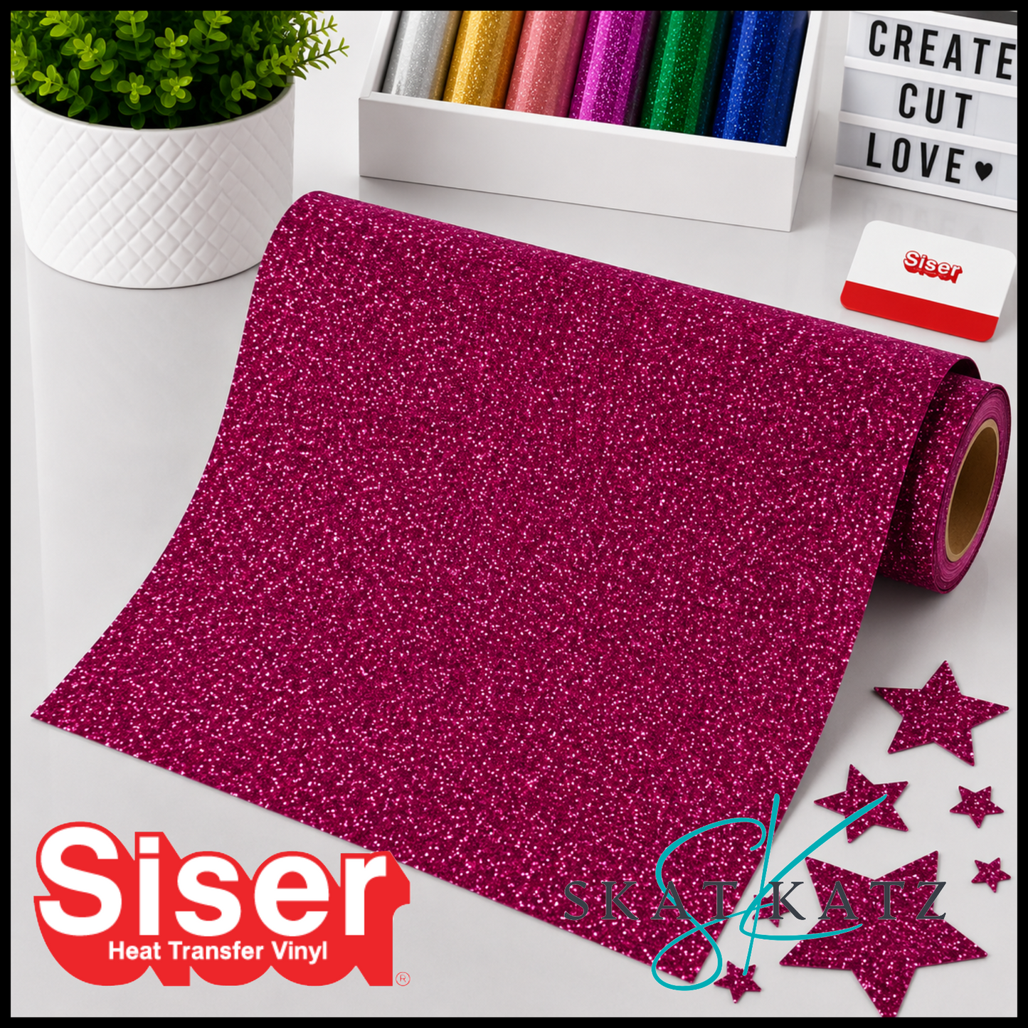 SISER® GLITTER Heat Transfer Vinyl - CHERRY