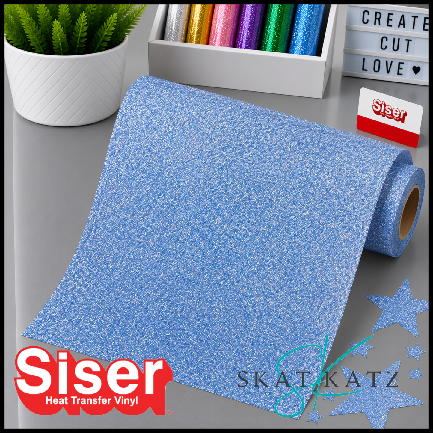 Siser® Heat Transfer Vinyl - Sparkle™ Cornflower Blue