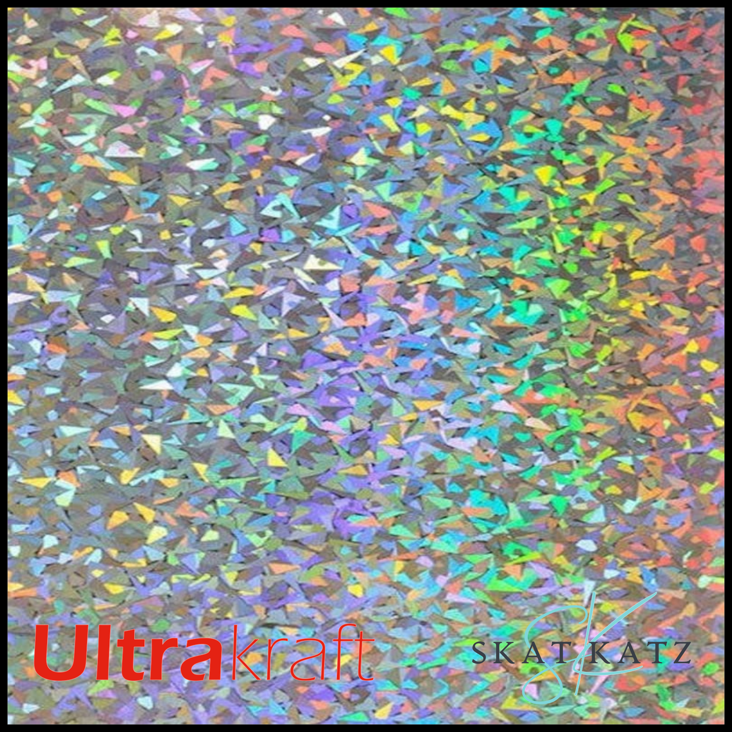 UltraKraft Premium Mirror Card 250gsm - Holographic Silver Crystal