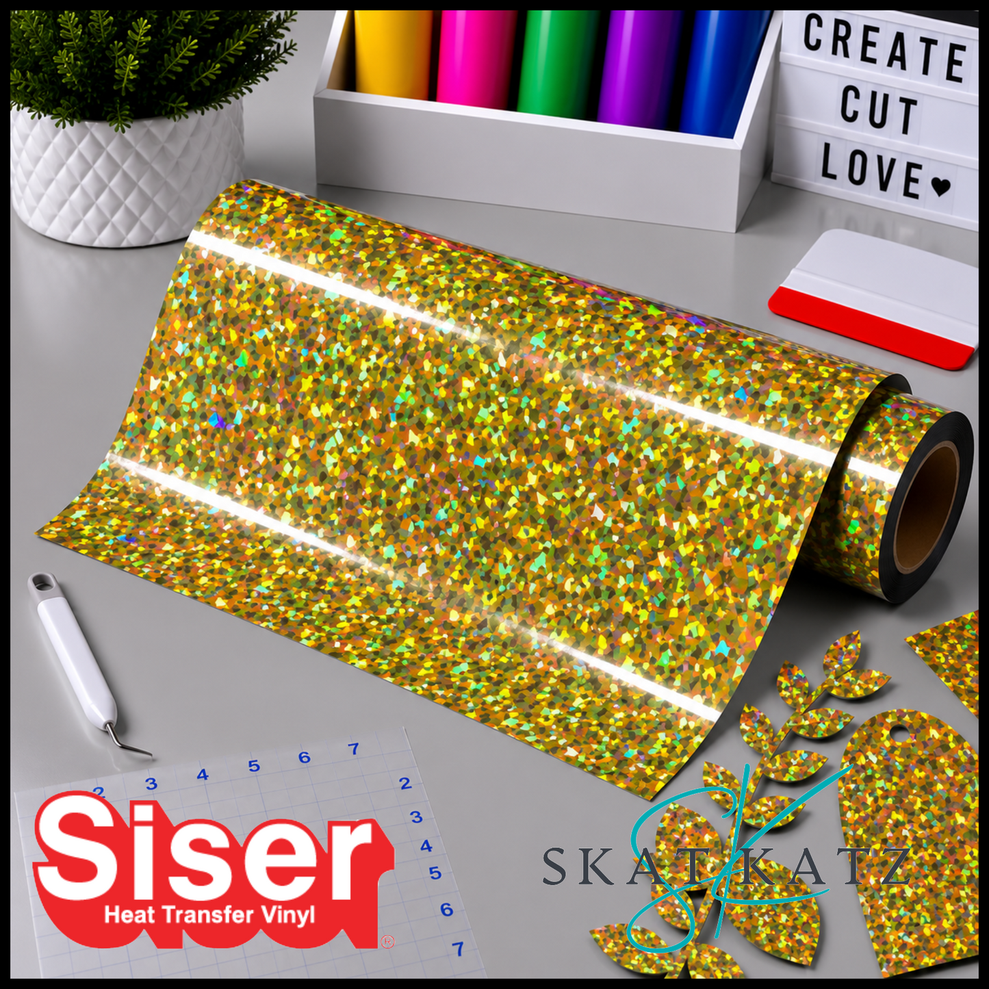 SISER® Heat Transfer Vinyl - Holographic Crystal Gold