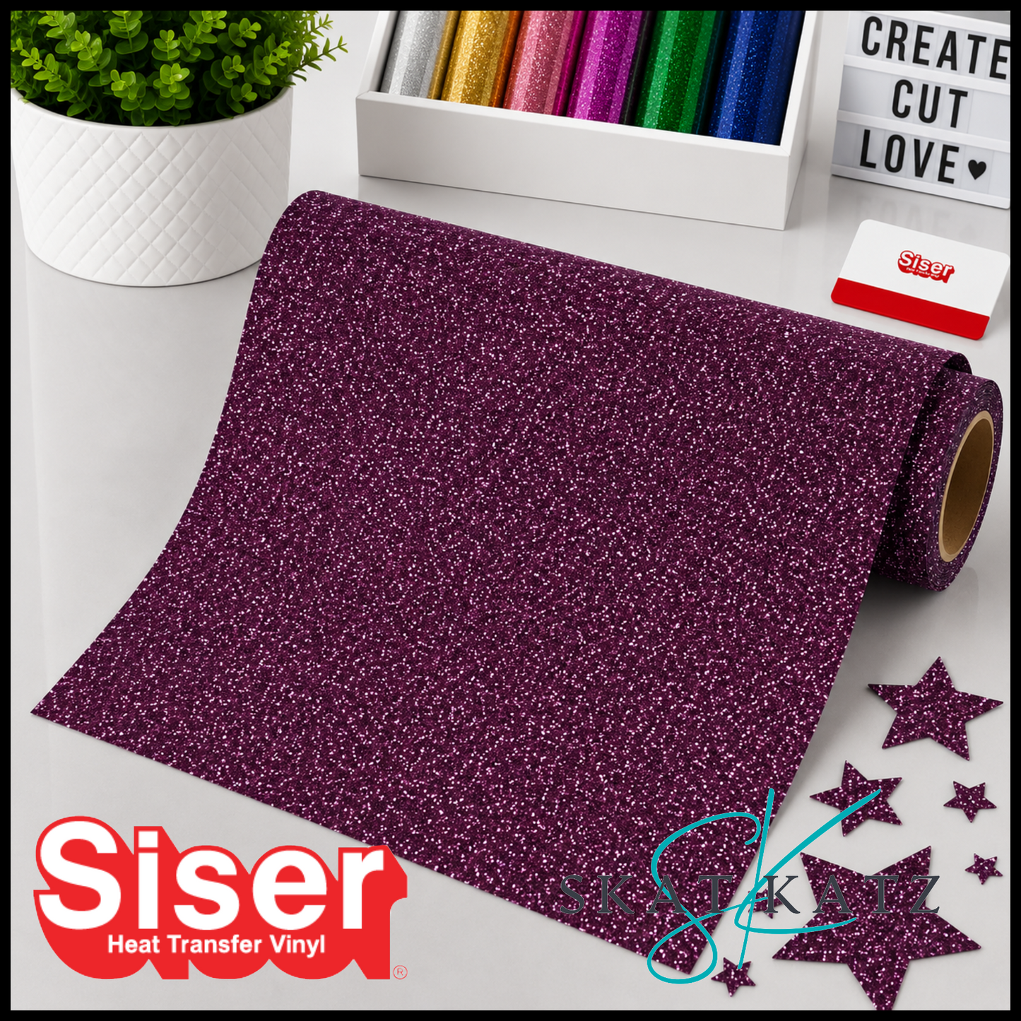 SISER® GLITTER Heat Transfer Vinyl - CURRANT