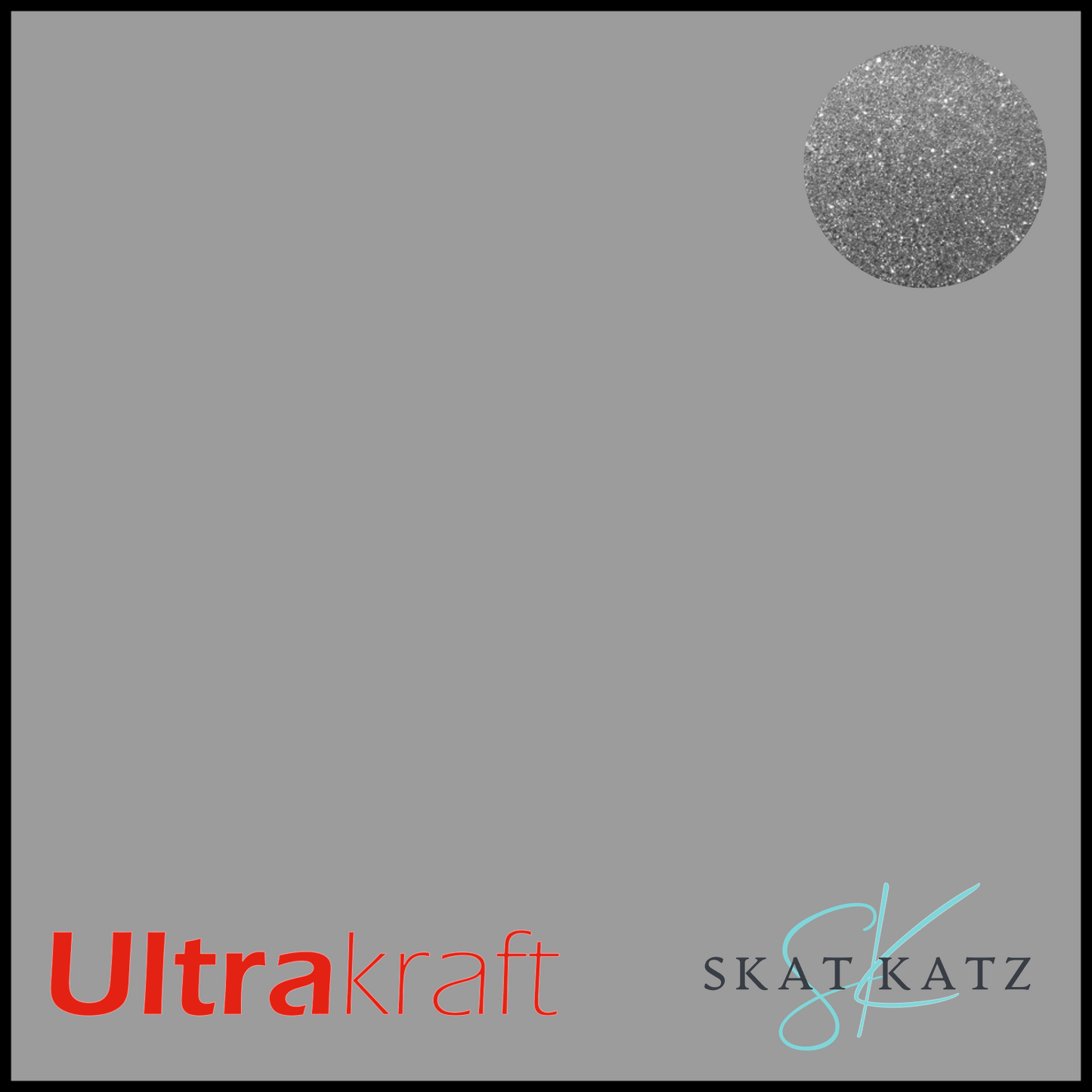UltraKraft Premium Glitter Sticker Paper - Dark Silver