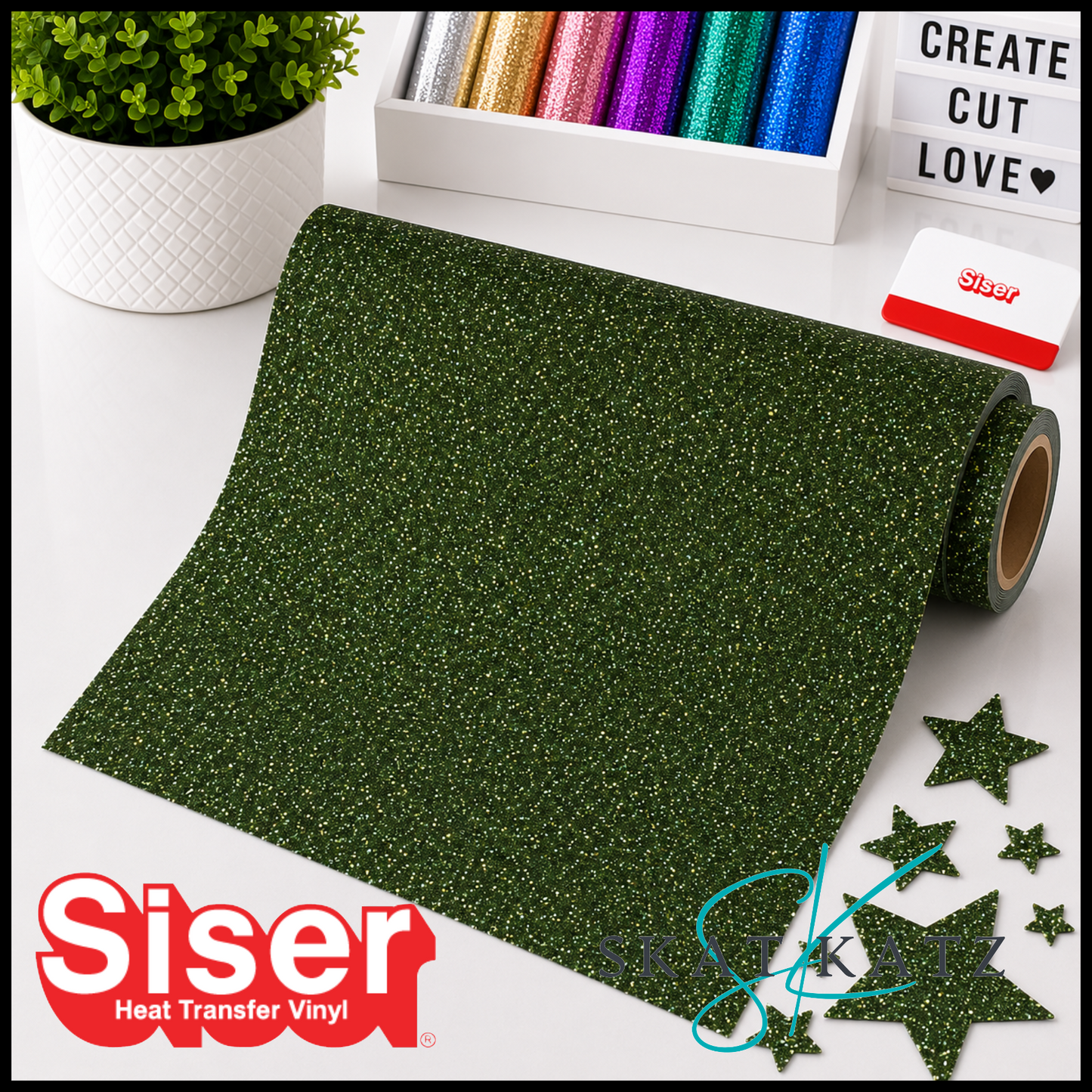SISER® GLITTER Heat Transfer Vinyl - DARK GREEN
