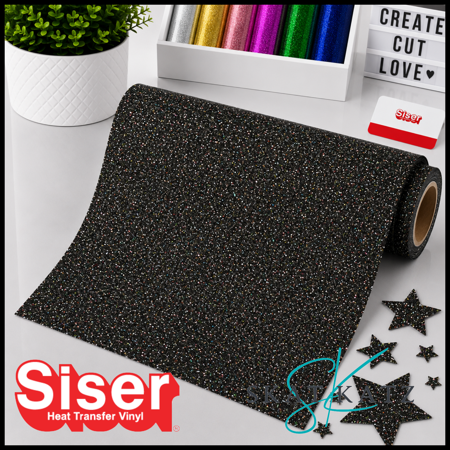 SISER® GLITTER Heat Transfer Vinyl - DARK WALNUT