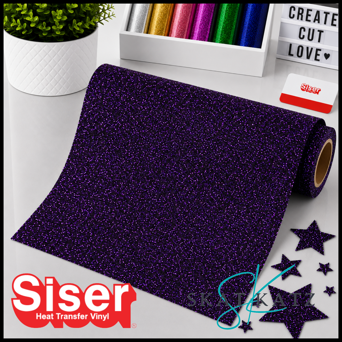 SISER® GLITTER Heat Transfer Vinyl - EGGPLANT