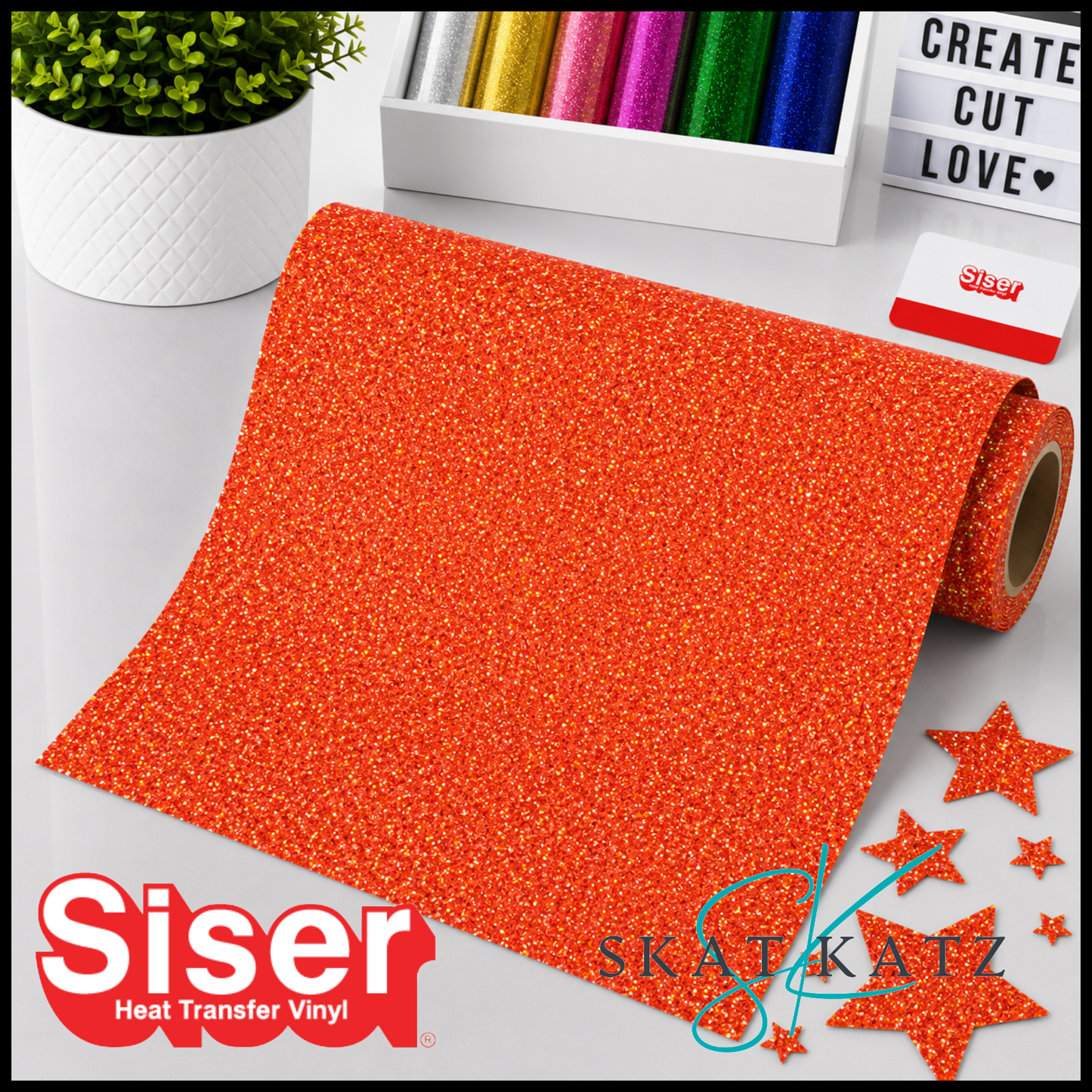 SISER® GLITTER Heat Transfer Vinyl - EMBER ORANGE