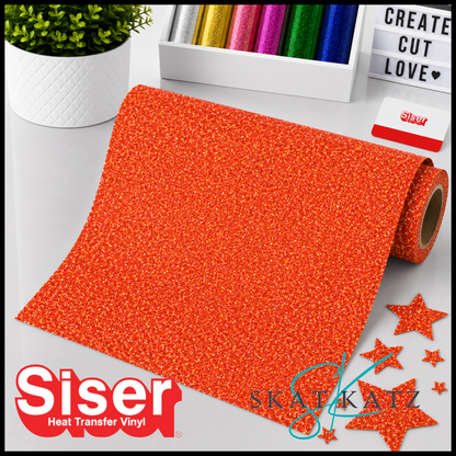 SISER® GLITTER Heat Transfer Vinyl - EMBER ORANGE