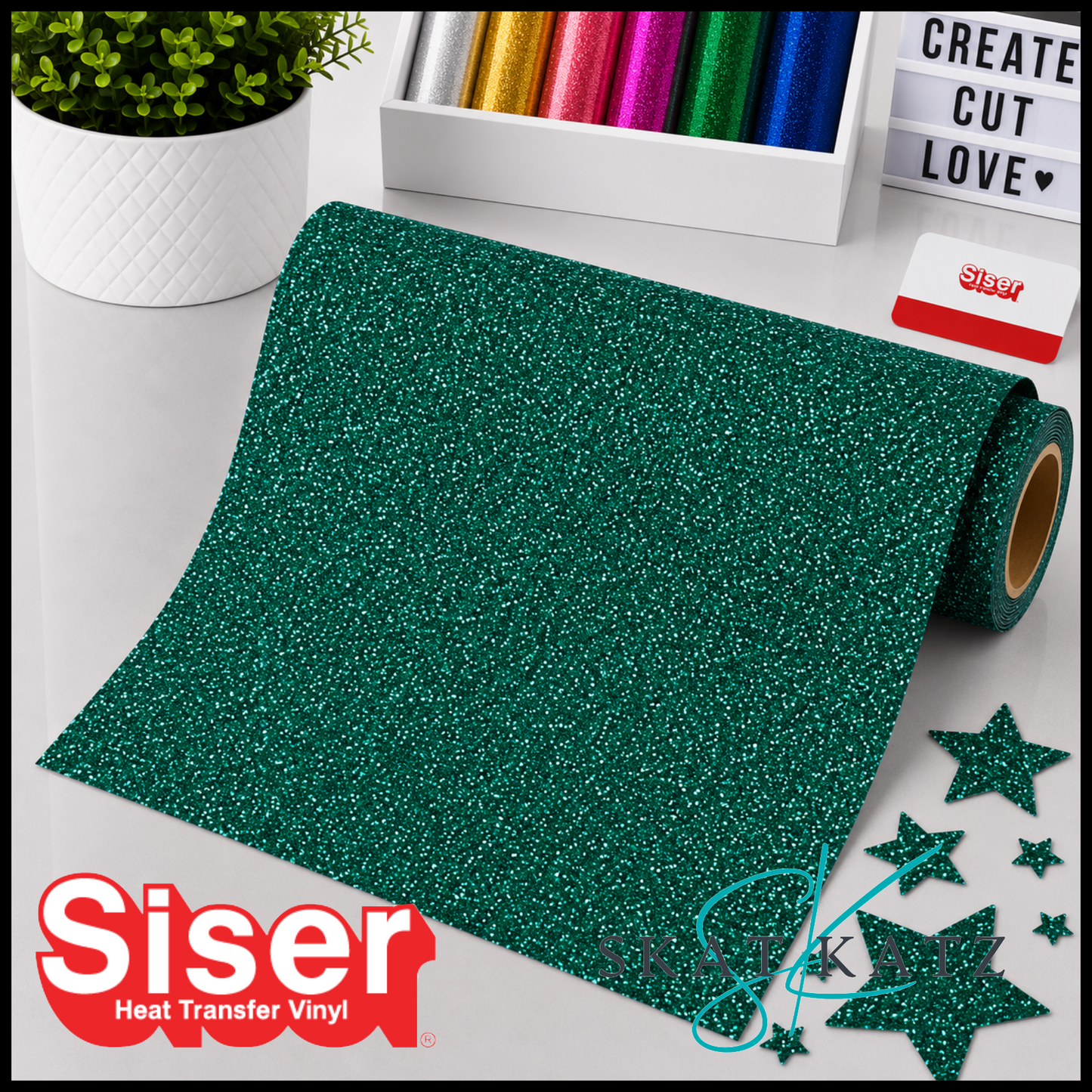 SISER® GLITTER Heat Transfer Vinyl - EMERALD