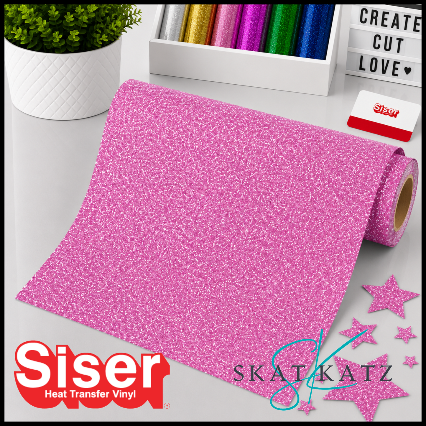 SISER® GLITTER Heat Transfer Vinyl - FLAMINGO