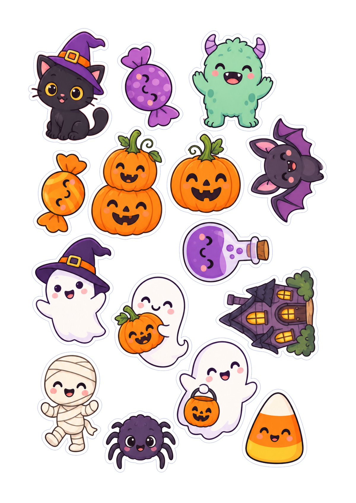 Halloween Kawaii Sticker sheet