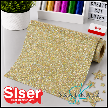 SISER® GLITTER Heat Transfer Vinyl - GOLD CONFETTI