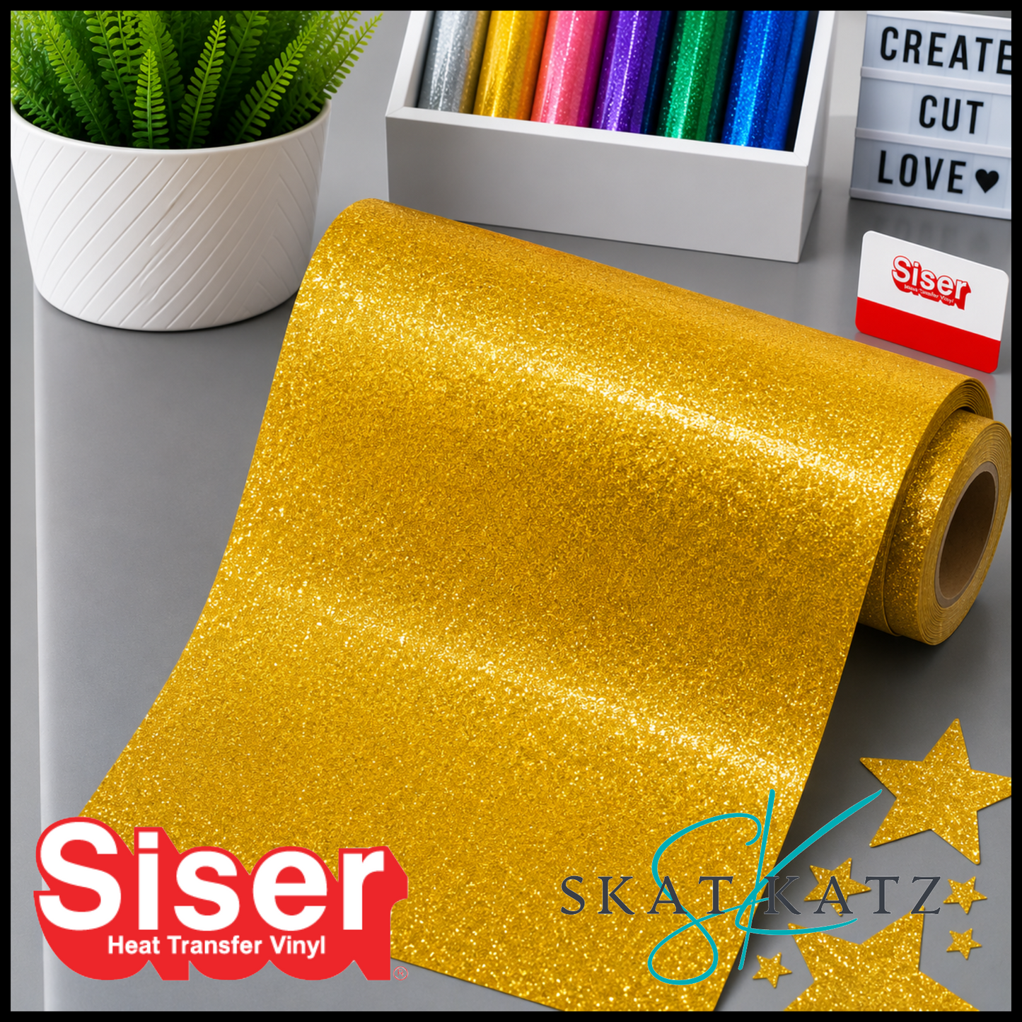 Siser® Heat Transfer Vinyl - Sparkle™ Gold Star