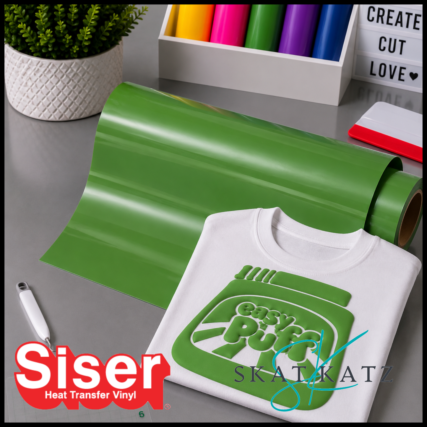 Siser EASY PUFF Heat Transfer Vinyl - Apple Green