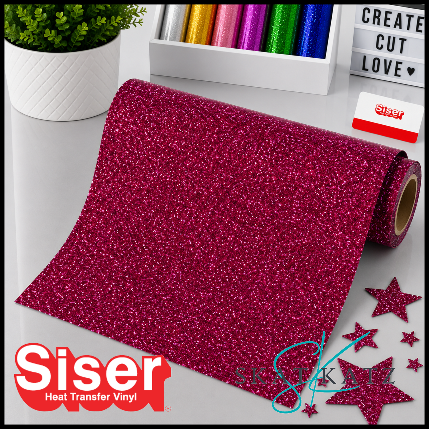 SISER® GLITTER Heat Transfer Vinyl - HOT PINK