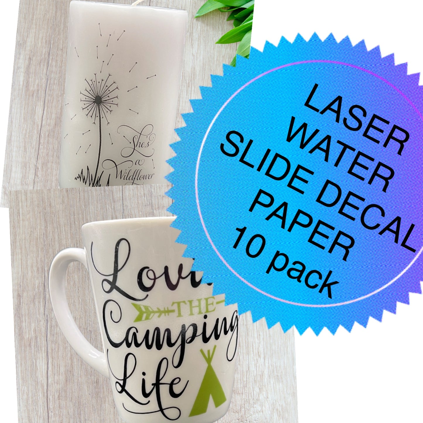 Unicorn 🦄 Water Slide Decal Paper for LASER Printers - CLEAR - 10 pack