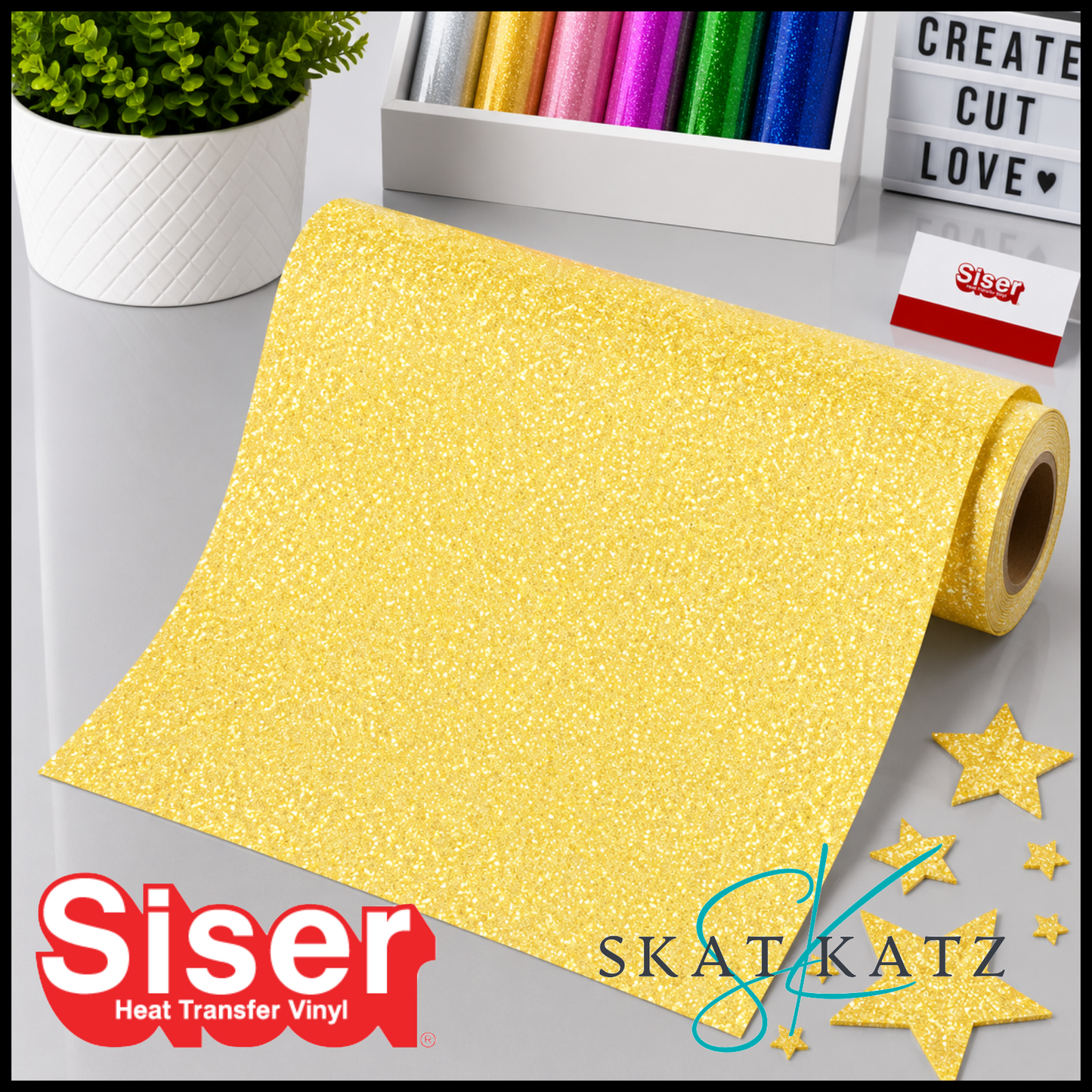 SISER® GLITTER Heat Transfer Vinyl - LEMON SUGAR