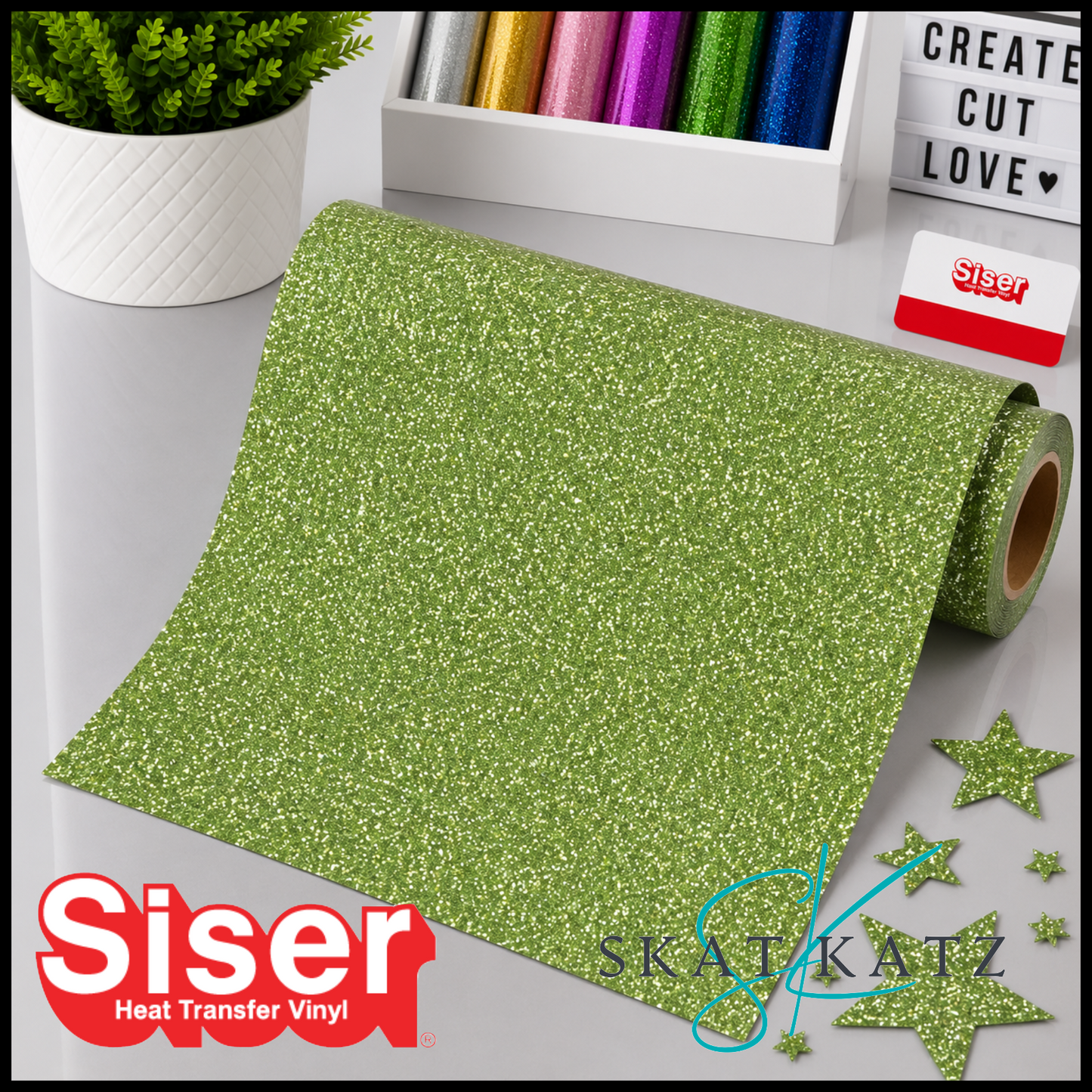 SISER® GLITTER Heat Transfer Vinyl - LIGHT GREEN