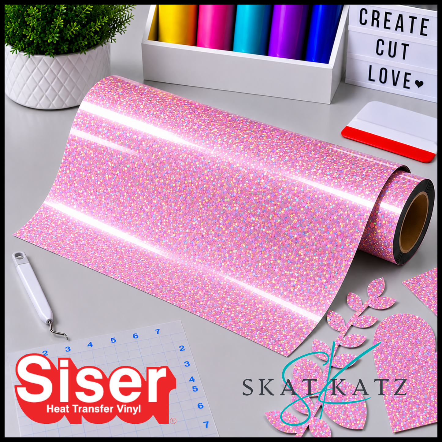 SISER® Heat Transfer Vinyl - Holographic Light Pink