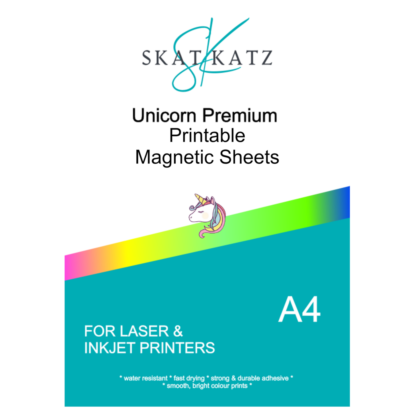 Unicorn Inkjet Printable - A4 Magnetic sheets - 5 pack