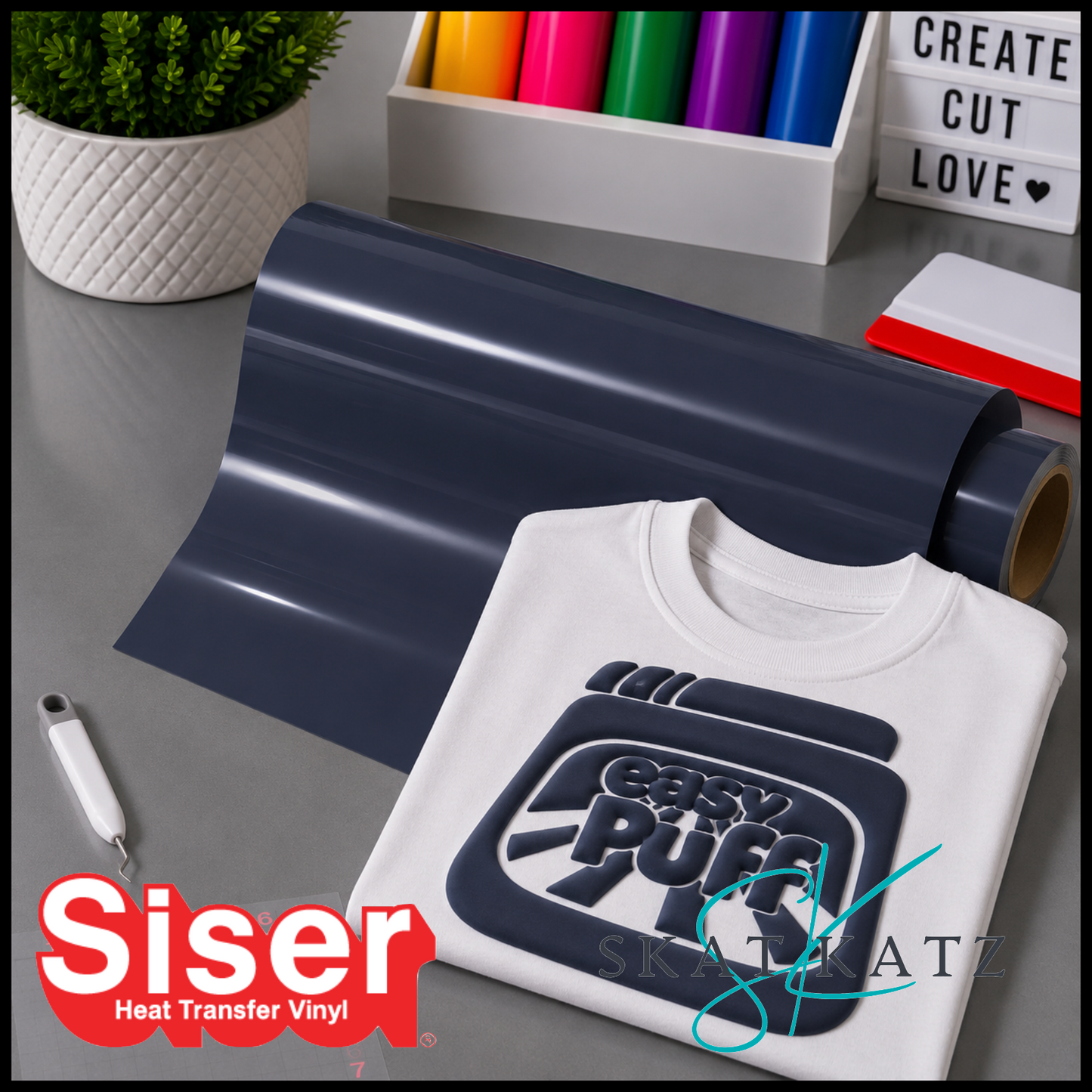 Siser EASY PUFF Heat Transfer Vinyl - Navy