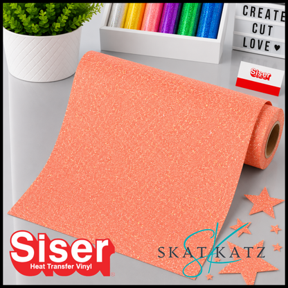 SISER® GLITTER Heat Transfer Vinyl - NEON GRAPEFRUIT