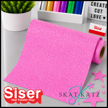 SISER® GLITTER Heat Transfer Vinyl - NEON PINK