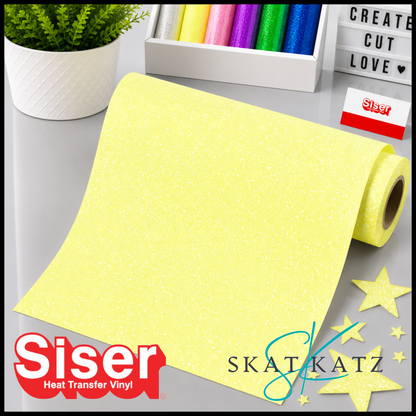 SISER® GLITTER Heat Transfer Vinyl - NEON YELLOW