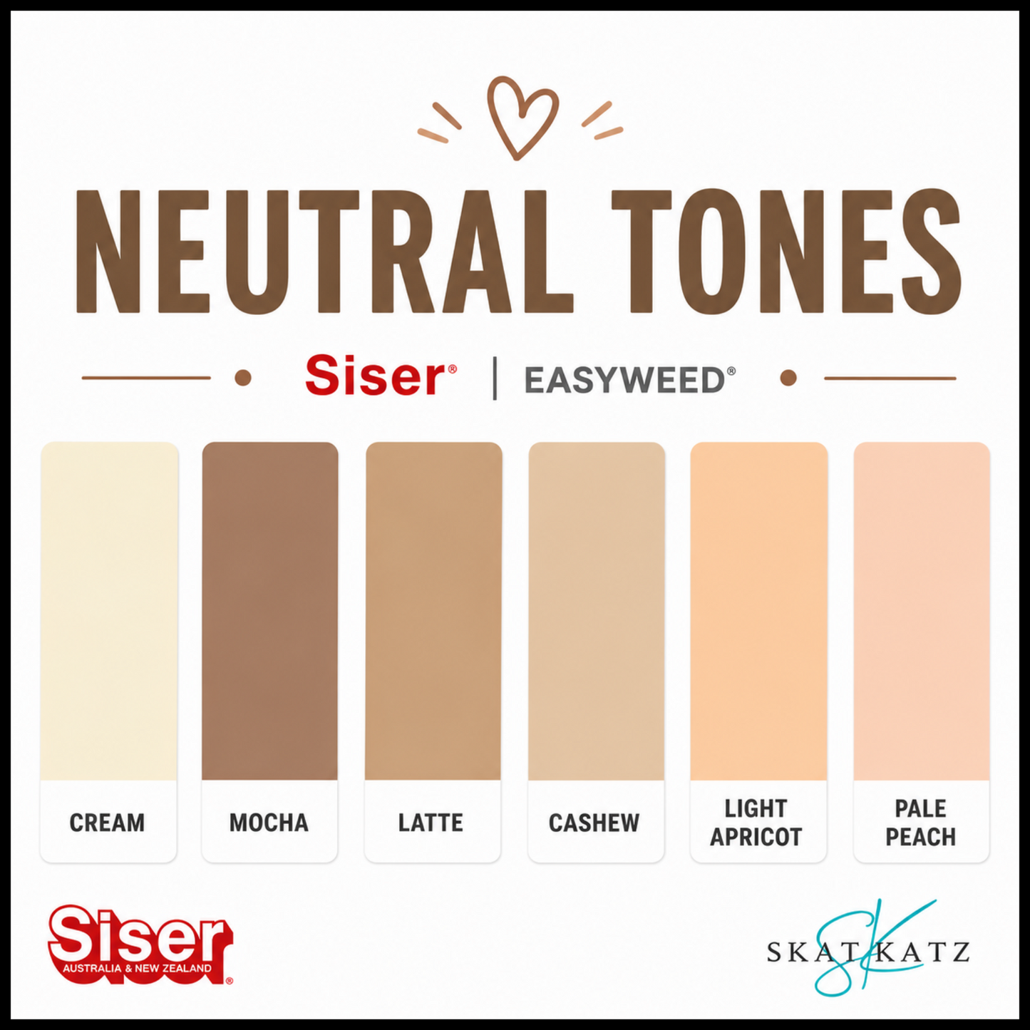 Siser Curated Colour Palette - Neutral Tones