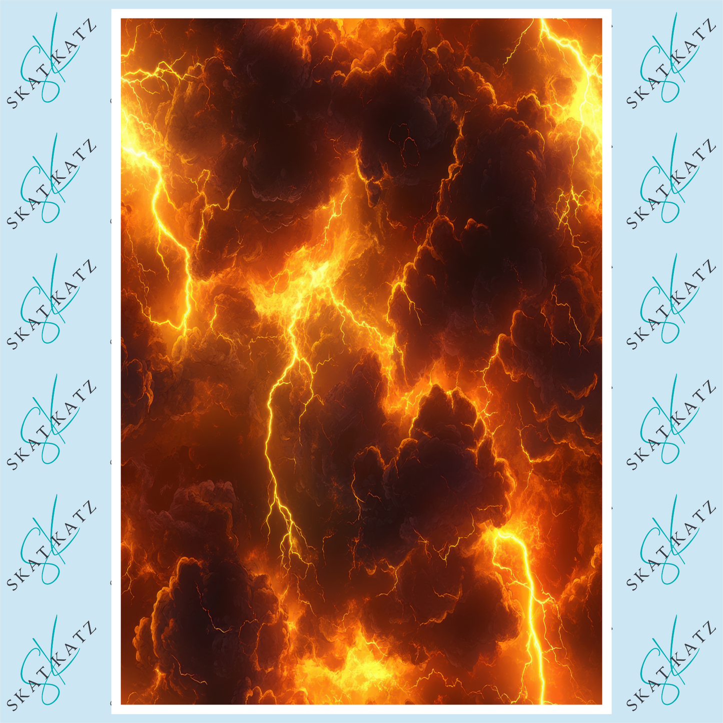 Inkfusible A4 Sheet - Orange Lightning