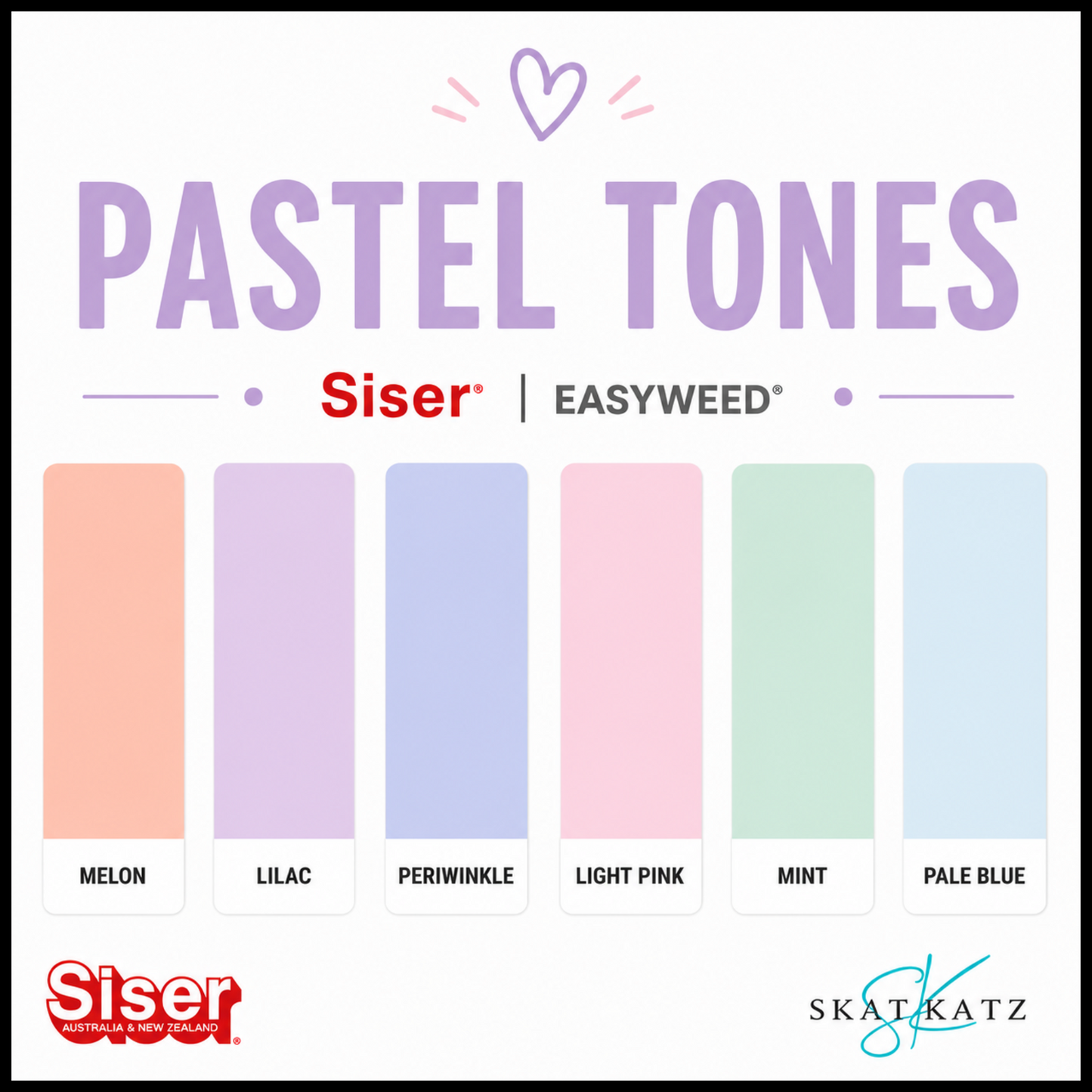 Siser Curated Colour Palette - Pastel Tones