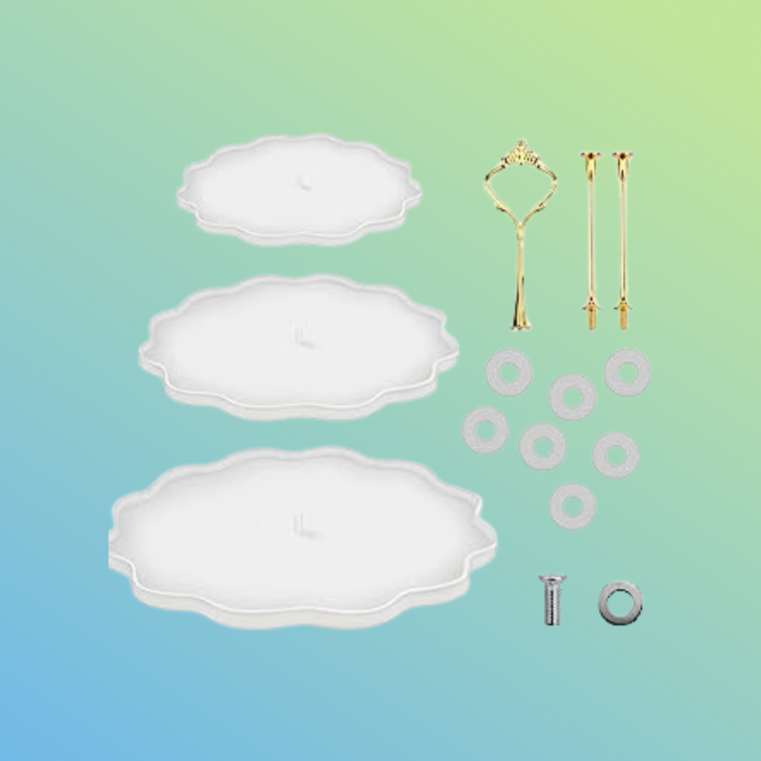 UltraKraft - Silicone Mold - 3 Tier Cake Stand w/hardware