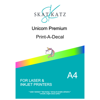 Unicorn Print-A-Decal - A4 10pk