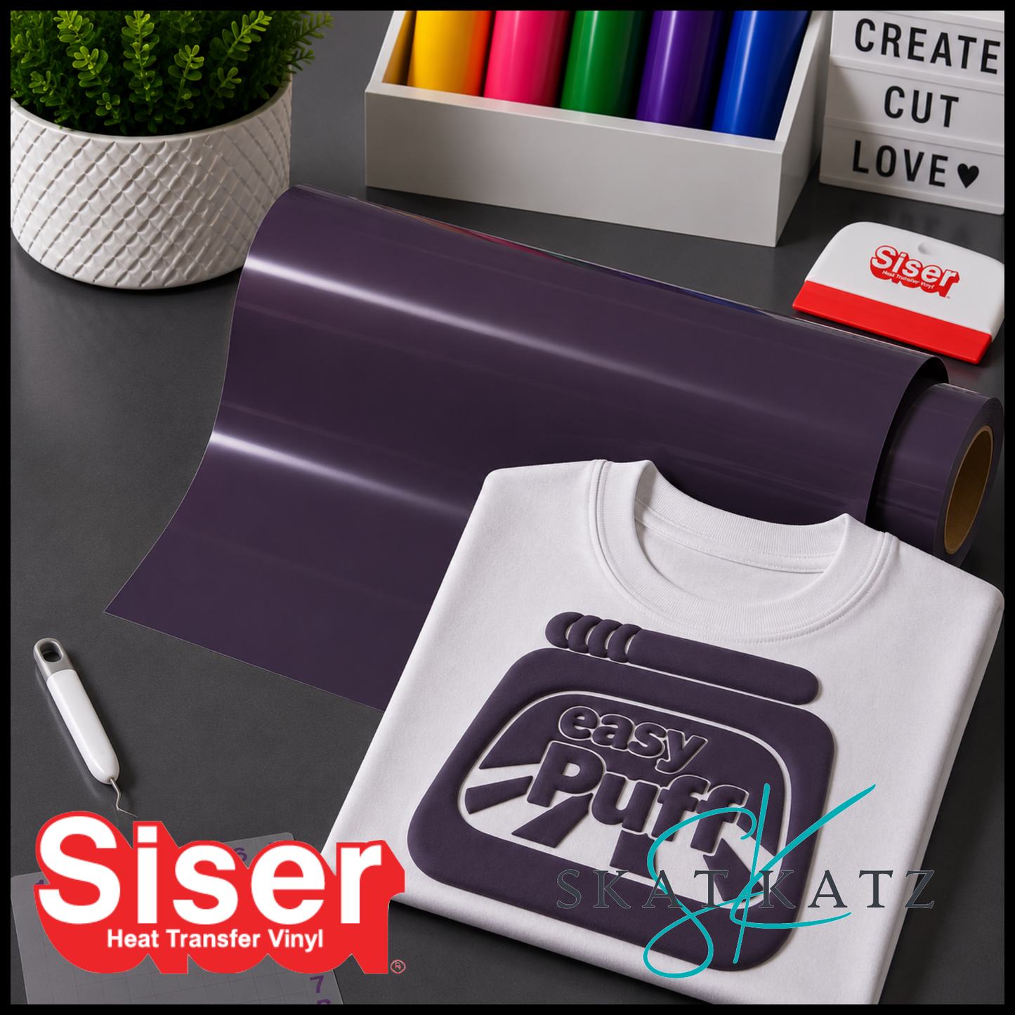 Siser EASY PUFF Heat Transfer Vinyl - Purple