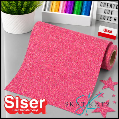 SISER® GLITTER Heat Transfer Vinyl - RAINBOW CORAL