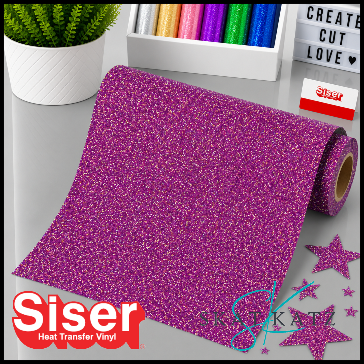 SISER® GLITTER Heat Transfer Vinyl - RAINBOW PLUM