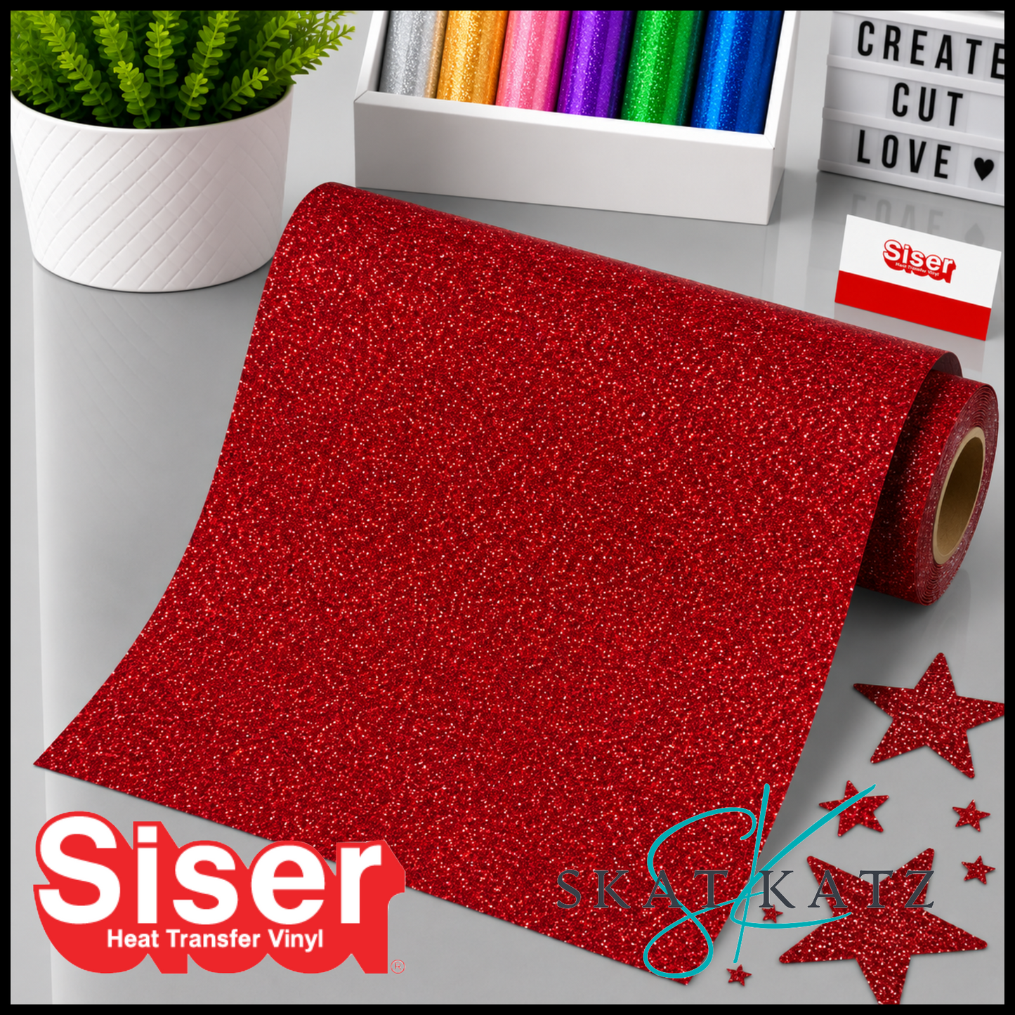 SISER® GLITTER Heat Transfer Vinyl - RED