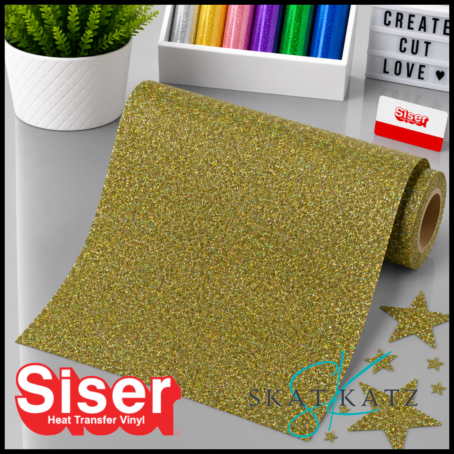 SISER® GLITTER Heat Transfer Vinyl - Retro Gold