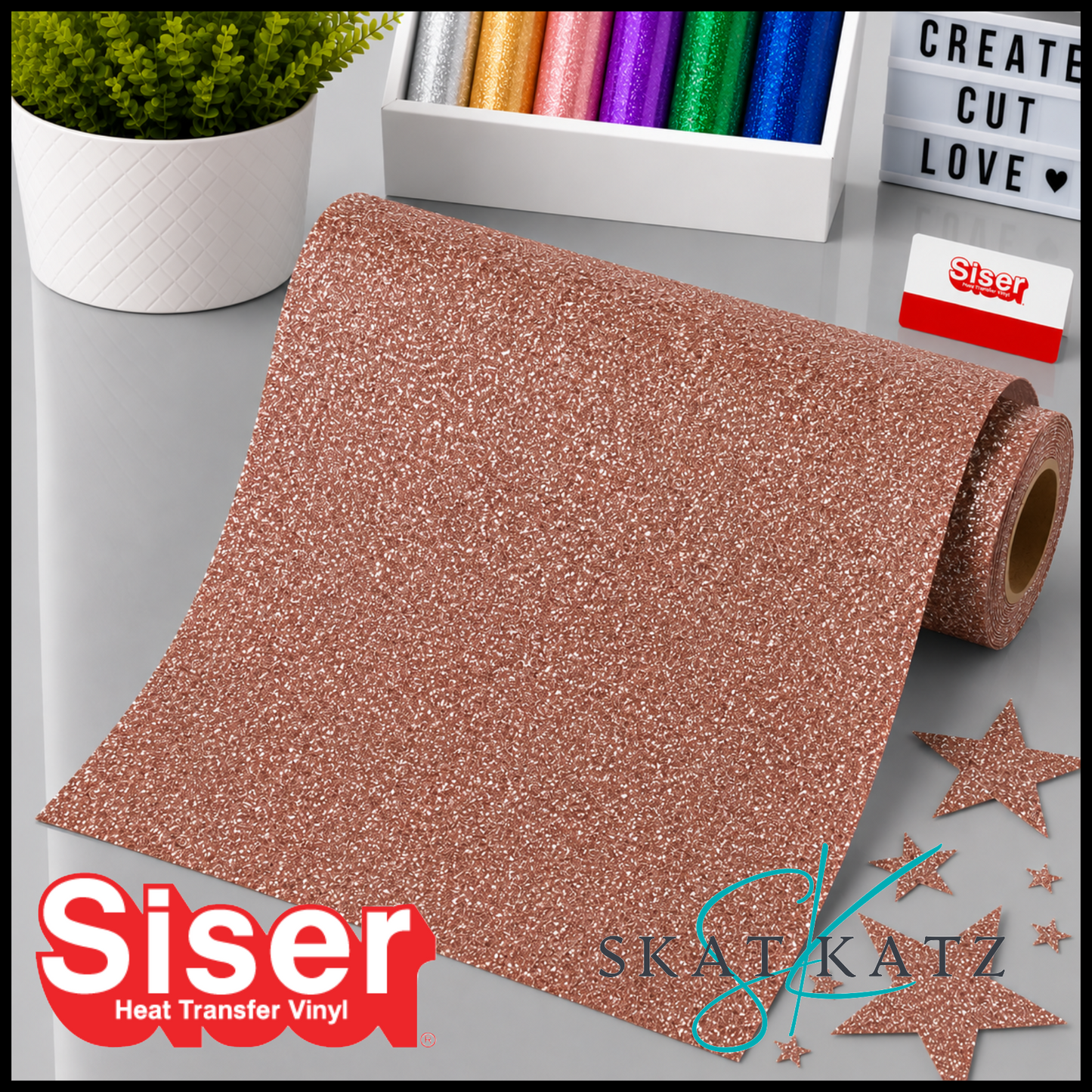 SISER® GLITTER Heat Transfer Vinyl - Pale Rose Gold