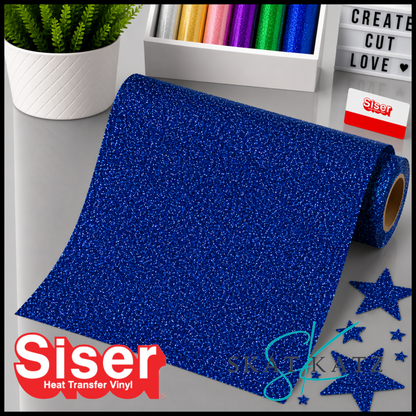 SISER® GLITTER Heat Transfer Vinyl - ROYAL BLUE