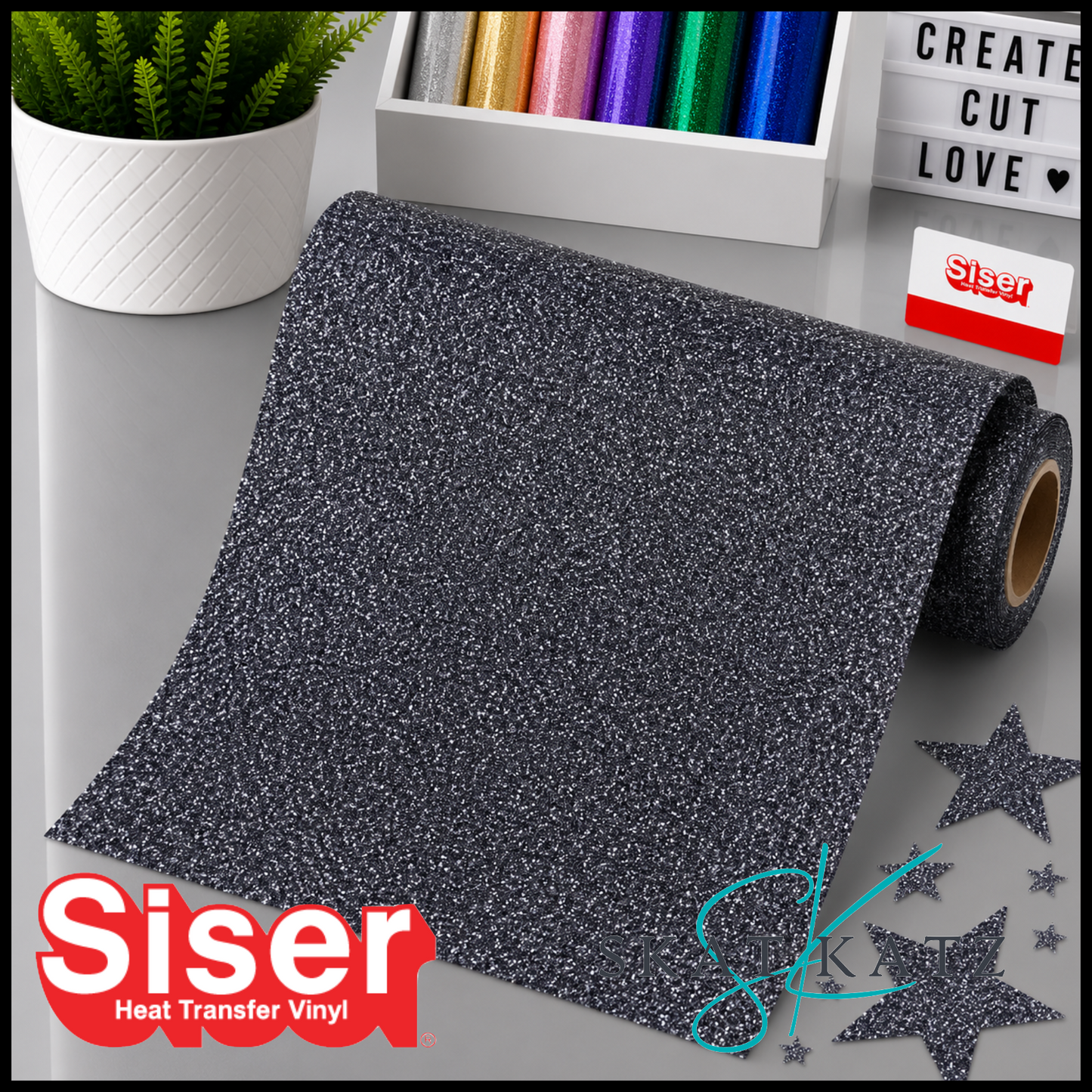 SISER® GLITTER Heat Transfer Vinyl - Steel Grey
