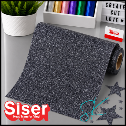 SISER® GLITTER Heat Transfer Vinyl - Steel Grey