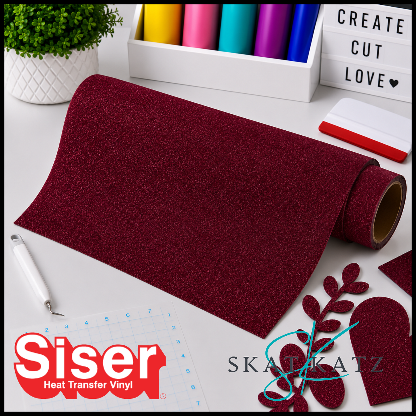 SISER® Heat Transfer Vinyl StripFlock® Pro - BURGUNDY