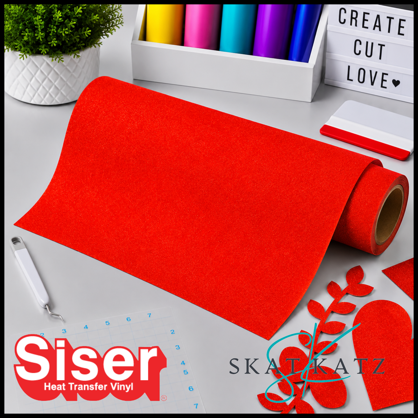 SISER® Heat Transfer Vinyl StripFlock® Pro - FLUORO CORAL
