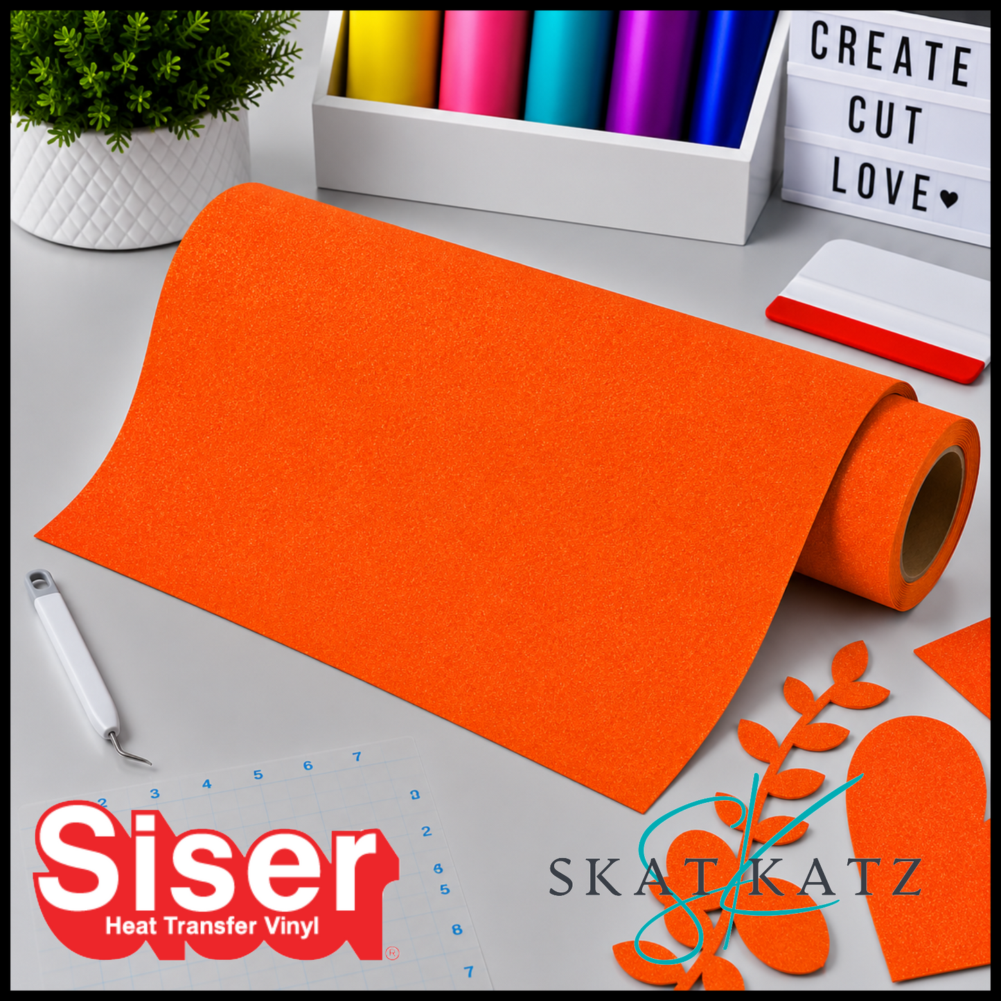 SISER® Heat Transfer Vinyl StripFlock® Pro - FLUORO ORANGE