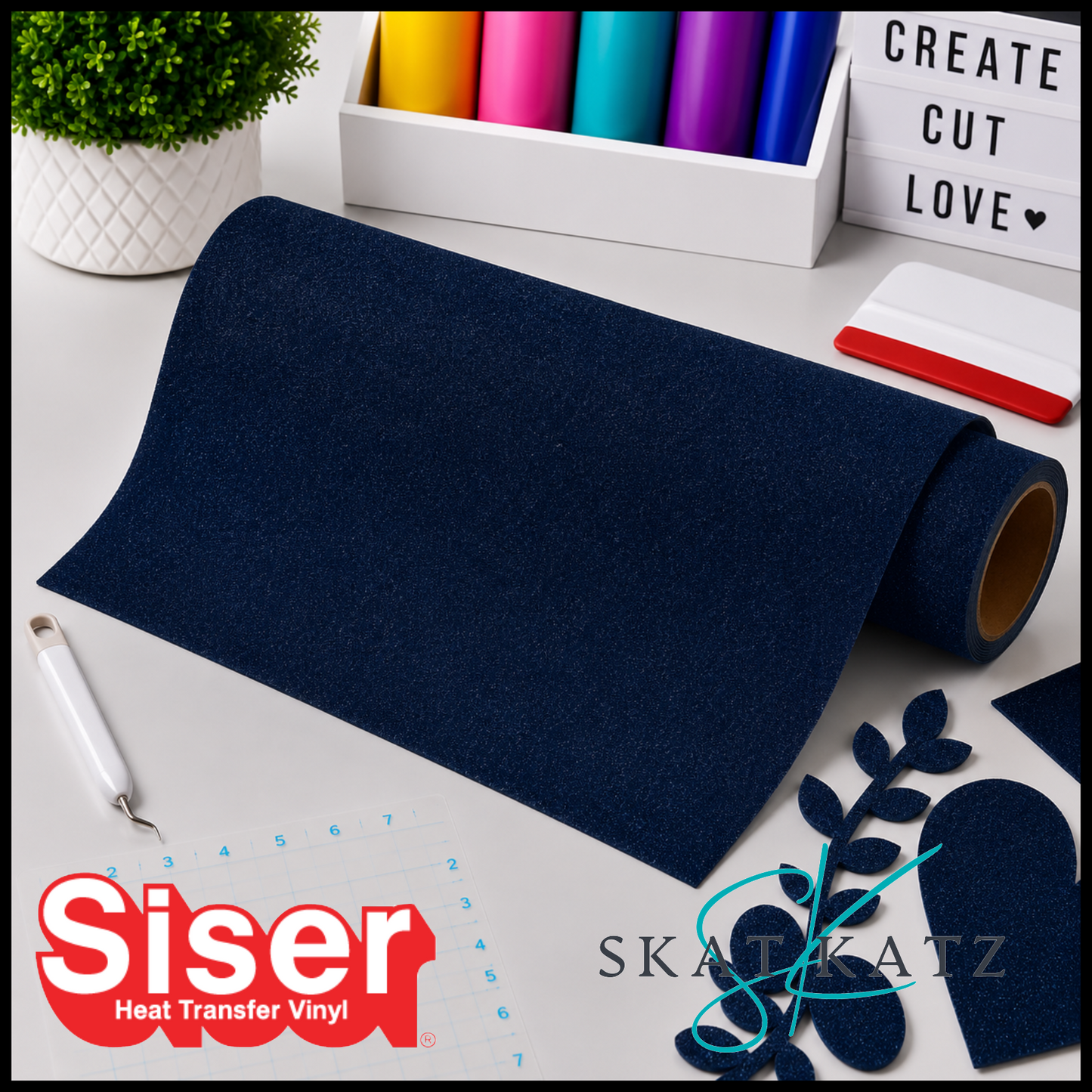 SISER® Heat Transfer Vinyl StripFlock® Pro - NAVY BLUE